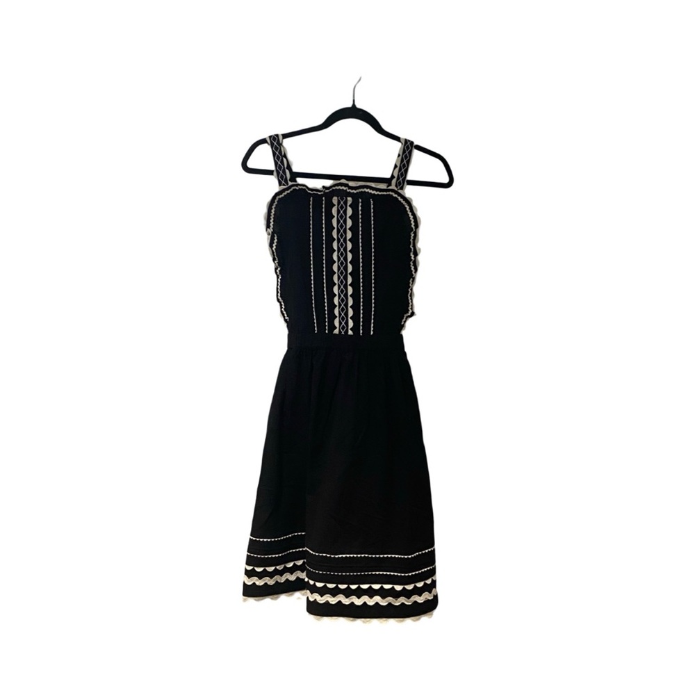 Sea NY Little Girl's Ryleigh Ric Rac Apron Dress In Black Size 14Y - Picture 3 of 5